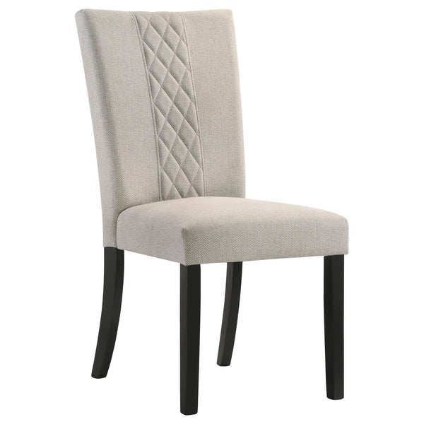 Coaster Furniture Malia 122342 Upholstered Solid Back Dining Side Chair - Beige/Black IMAGE 1