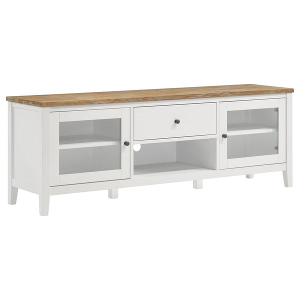 Coaster Furniture Angela 708253 2-door Wooden 67" TV Stand - Brown/White IMAGE 1