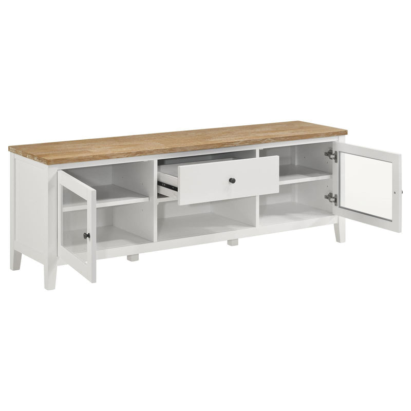 Coaster Furniture Angela 708253 2-door Wooden 67" TV Stand - Brown/White IMAGE 3