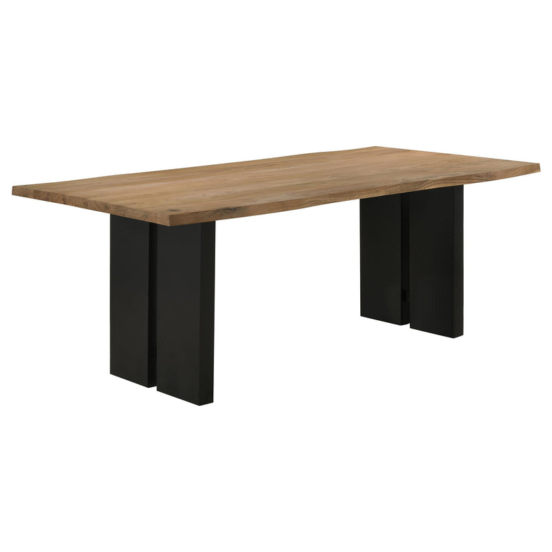 Coaster Furniture Bradshaw 115541 Rectangular Live Edge Dining Table - Natural Acacia/Black IMAGE 1
