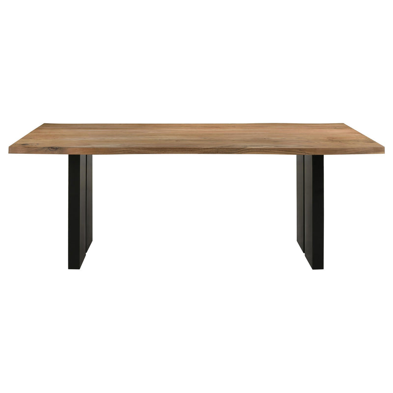 Coaster Furniture Bradshaw 115541 Rectangular Live Edge Dining Table - Natural Acacia/Black IMAGE 2