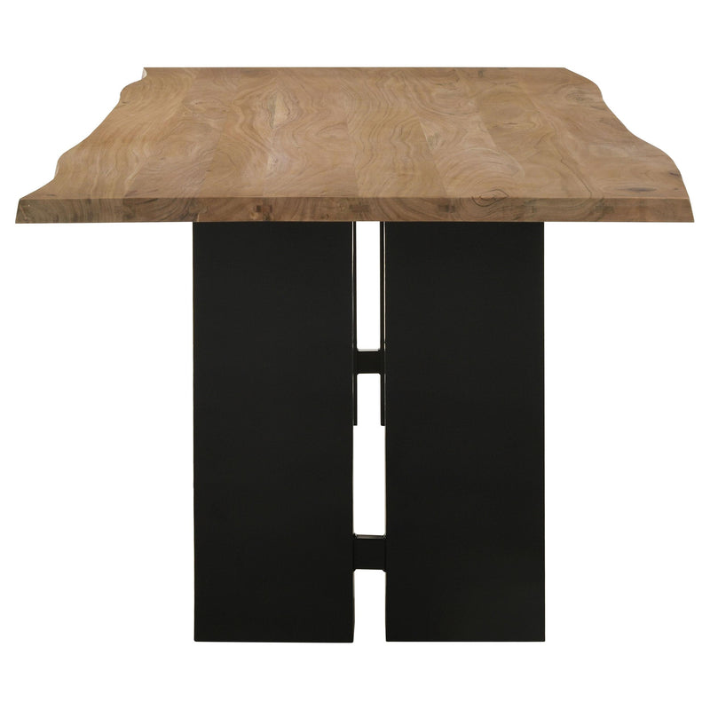Coaster Furniture Bradshaw 115541 Rectangular Live Edge Dining Table - Natural Acacia/Black IMAGE 3