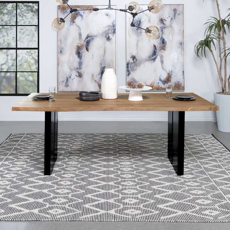 Coaster Furniture Bradshaw 115541 Rectangular Live Edge Dining Table - Natural Acacia/Black IMAGE 5