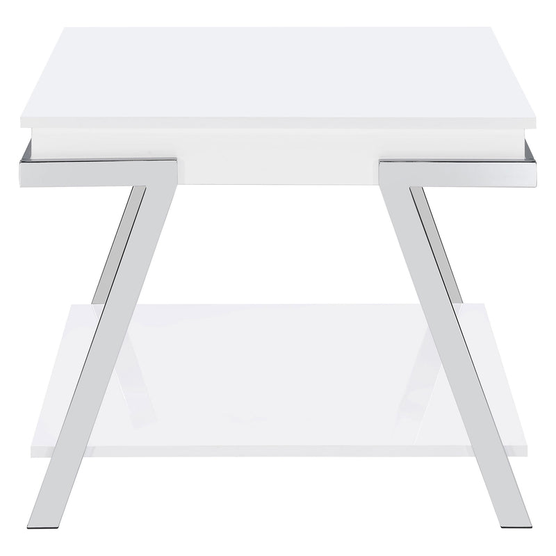 Coaster Furniture Marcia 2 pc Occasional Table Set - White High Gloss/Chrome IMAGE 6