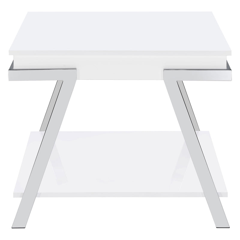 Coaster Furniture Marcia 2 pc Occasional Table Set - White High Gloss/Chrome IMAGE 9