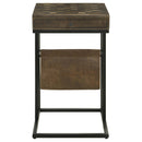 Coaster Furniture Chessie 936135 1-Drawer Square Side Table with Leatherette Sling - Tobacco/Black IMAGE 3