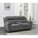 Coaster Furniture Bahrain 609542P Upholstered Power Loveseat With Console - Charcoal IMAGE 1