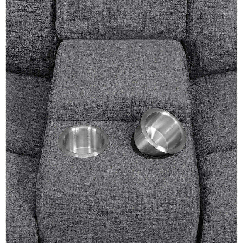 Coaster Furniture Bahrain 609542P Upholstered Power Loveseat With Console - Charcoal IMAGE 6
