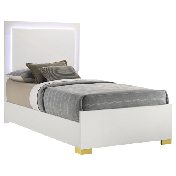 Coaster Furniture Marceline 222931T Twin Bed with LED Headboard - White IMAGE 1
