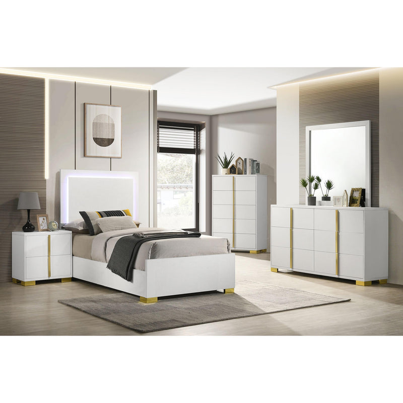 Coaster Furniture Marceline 222931T Twin Bed with LED Headboard - White IMAGE 3