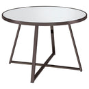 Coaster Furniture Jillian 120630 Round Dining Table with Tempered Mirror Top - Black/Nickel IMAGE 1