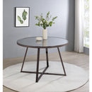 Coaster Furniture Jillian 120630 Round Dining Table with Tempered Mirror Top - Black/Nickel IMAGE 3