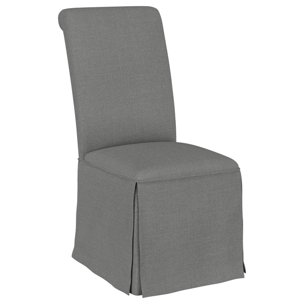 Coaster Furniture Shawna 100749 Upholstered Skirted Parson Dining Side Chair - Grey IMAGE 1
