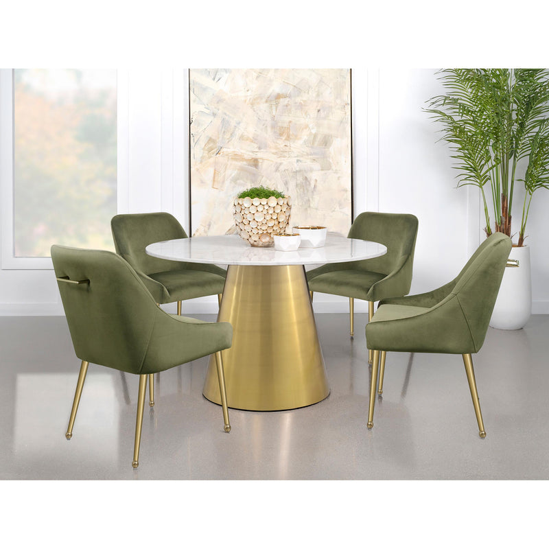 Coaster Furniture Ambrose 107600 Round 50-inch Marble Top Dining Table - Brushed Gold IMAGE 10