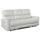 Coaster Furniture Greenfield 610261P Upholstered Power Reclining Sofa - Ivory IMAGE 1