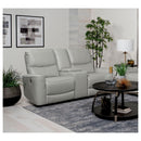 Coaster Furniture Greenfield 610262P Upholstered Power Reclining Loveseat With Console - Ivory IMAGE 2