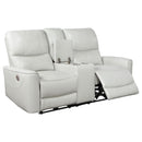 Coaster Furniture Greenfield 610262P Upholstered Power Reclining Loveseat With Console - Ivory IMAGE 3