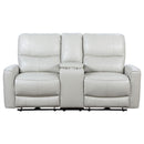 Coaster Furniture Greenfield 610262P Upholstered Power Reclining Loveseat With Console - Ivory IMAGE 4