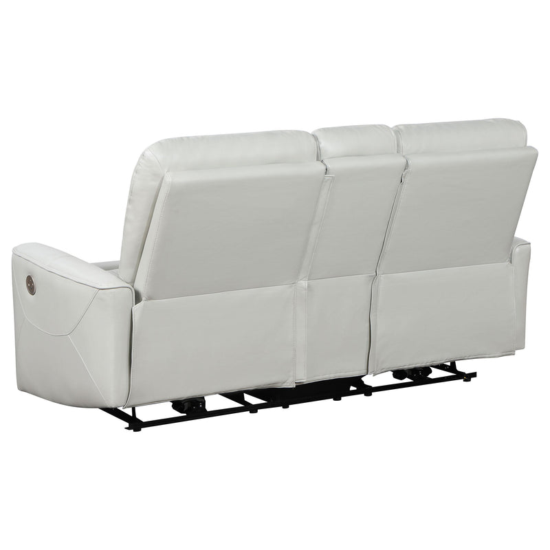 Coaster Furniture Greenfield 610262P Upholstered Power Reclining Loveseat With Console - Ivory IMAGE 5