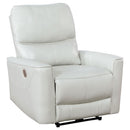 Coaster Furniture Greenfield 610263P Upholstered Power Recliner Chair - Ivory IMAGE 1