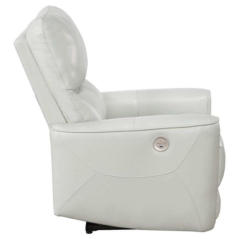 Coaster Furniture Greenfield 610263P Upholstered Power Recliner Chair - Ivory IMAGE 6