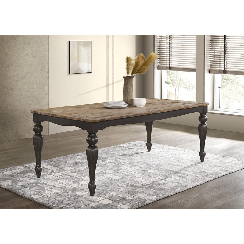 Coaster Furniture Bridget 108221 Rectangular Dining Table - Brown Brushed/Charcoal Sandthrough IMAGE 2