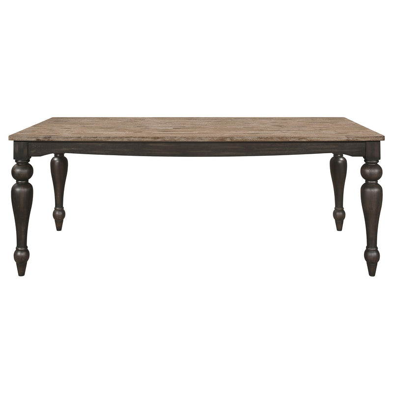 Coaster Furniture Bridget 108221 Rectangular Dining Table - Brown Brushed/Charcoal Sandthrough IMAGE 3