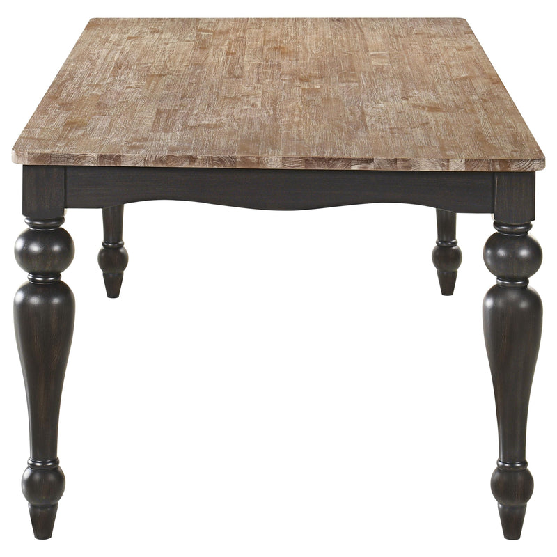 Coaster Furniture Bridget 108221 Rectangular Dining Table - Brown Brushed/Charcoal Sandthrough IMAGE 4