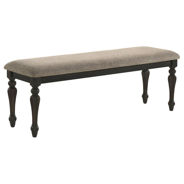 Coaster Furniture Bridget 108223 Upholstered Dining Bench - Stone Brown/Charcoal Sandthrough IMAGE 1