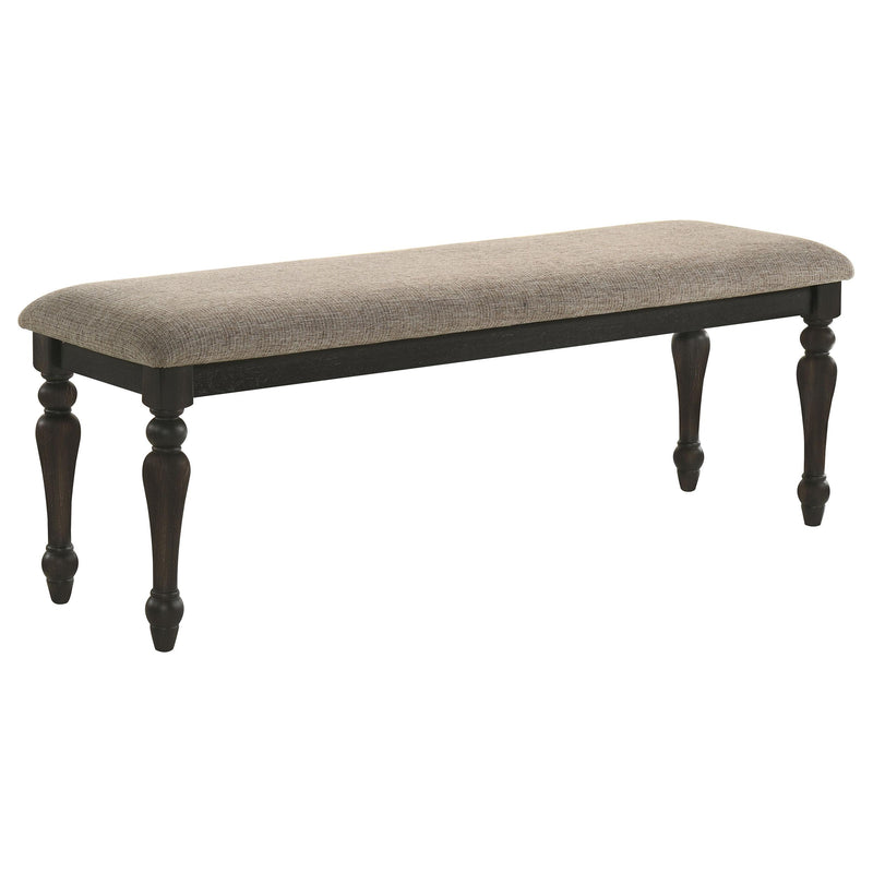Coaster Furniture Bridget 108223 Upholstered Dining Bench - Stone Brown/Charcoal Sandthrough IMAGE 1