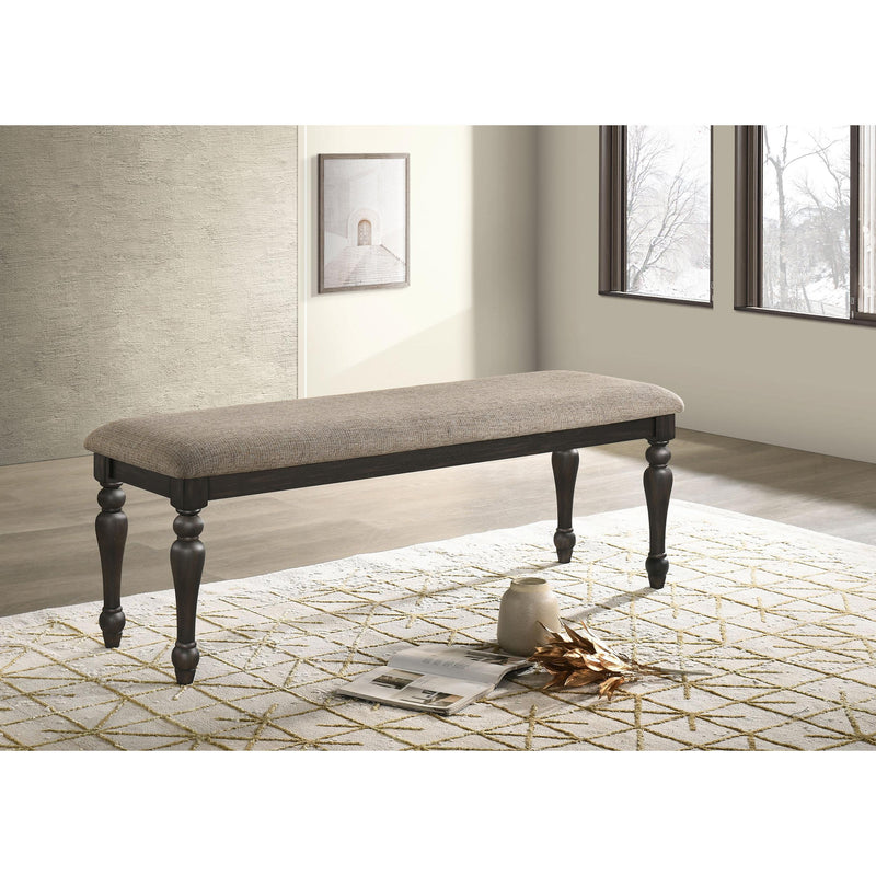 Coaster Furniture Bridget 108223 Upholstered Dining Bench - Stone Brown/Charcoal Sandthrough IMAGE 2