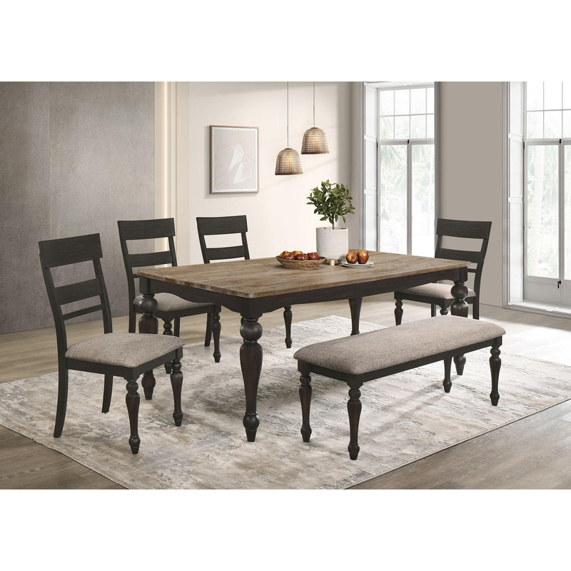 Coaster Furniture Bridget 108223 Upholstered Dining Bench - Stone Brown/Charcoal Sandthrough IMAGE 6