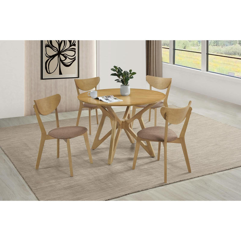 Coaster Furniture Elowen 108440 Round Solid Wood Dining Table - Light Walnut IMAGE 5