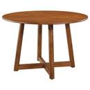 Coaster Furniture Dinah 108471 Round Solid Wood Dining Table - Walnut IMAGE 1
