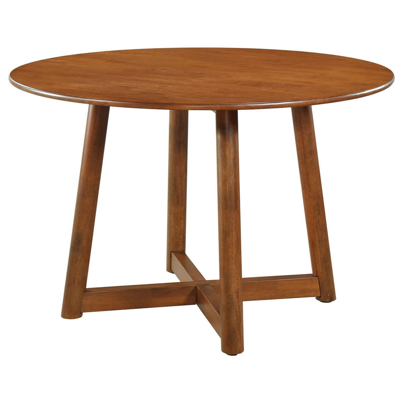 Coaster Furniture Dinah 108471 Round Solid Wood Dining Table - Walnut IMAGE 1