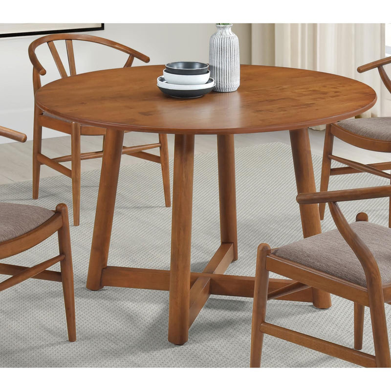 Coaster Furniture Dinah 108471 Round Solid Wood Dining Table - Walnut IMAGE 2