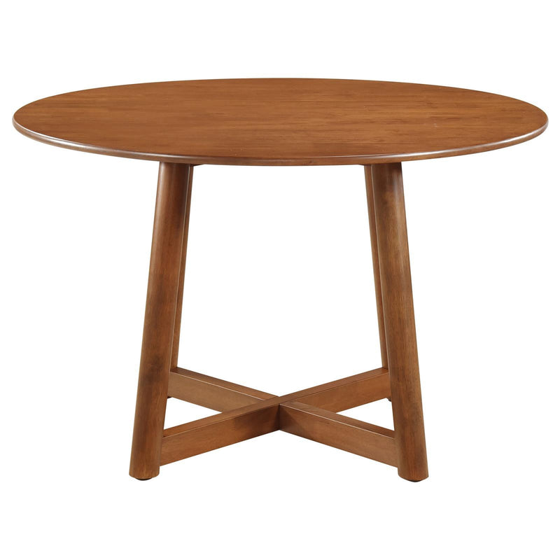 Coaster Furniture Dinah 108471 Round Solid Wood Dining Table - Walnut IMAGE 3
