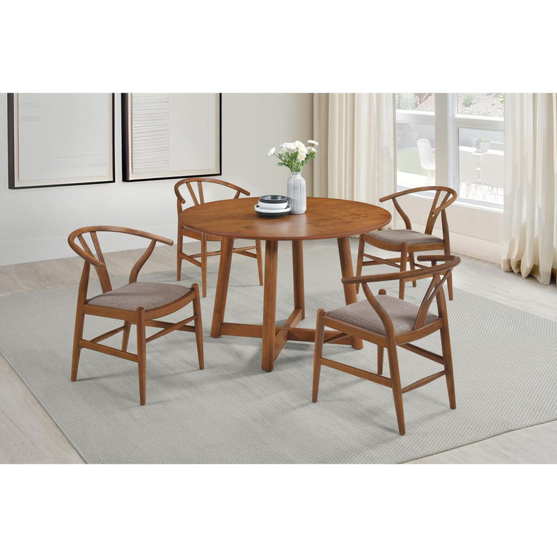 Coaster Furniture Dinah 108471 Round Solid Wood Dining Table - Walnut IMAGE 5