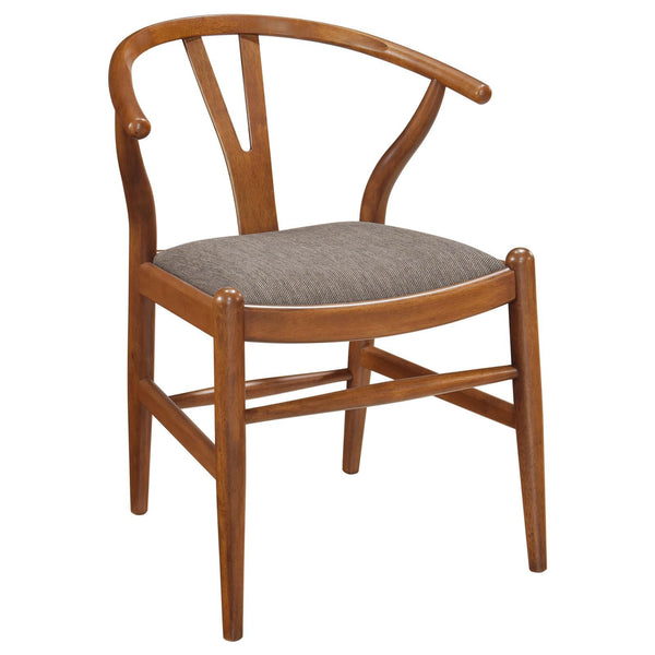 Coaster Furniture Dinah 108472 Danish Y-Shaped Back Wishbone Dining Side Chair - Walnut/Brown IMAGE 1