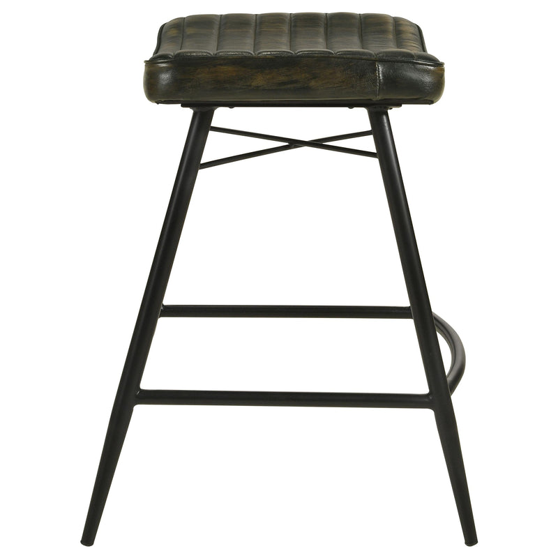 Coaster Furniture Bayu 109258 Leather Upholstered Saddle Seat Backless Counter Height Stool - Antique Espresso/Black IMAGE 5