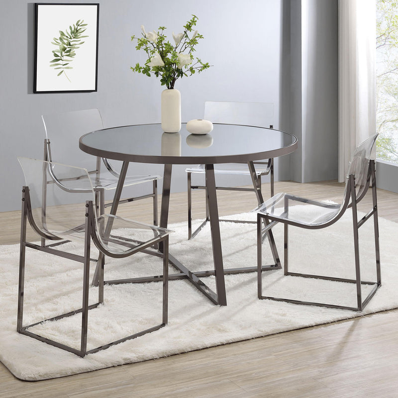 Coaster Furniture Adino 121142 Acrylic Dining Side Chair - Clear/Black Nickel IMAGE 10