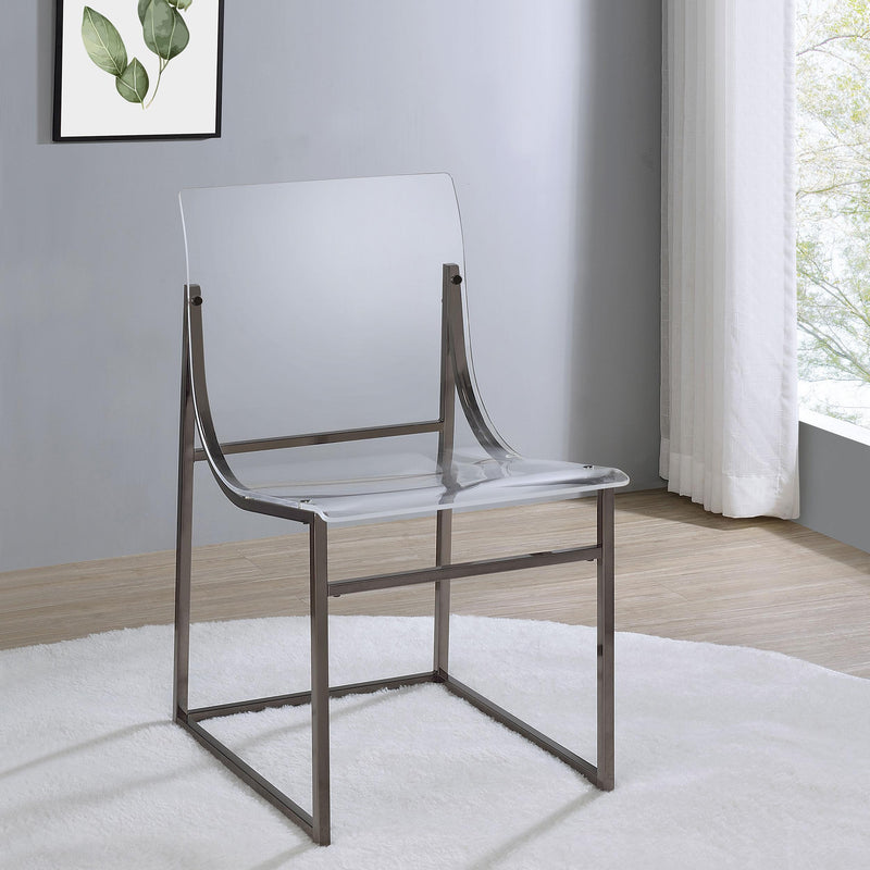 Coaster Furniture Adino 121142 Acrylic Dining Side Chair - Clear/Black Nickel IMAGE 2
