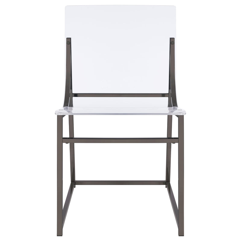 Coaster Furniture Adino 121142 Acrylic Dining Side Chair - Clear/Black Nickel IMAGE 3