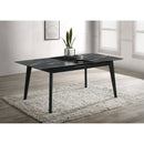Coaster Furniture Crestmont 121251 Dining Table with Faux Marble Top & 16? Self-Storing Extension Leaf - Grey IMAGE 2