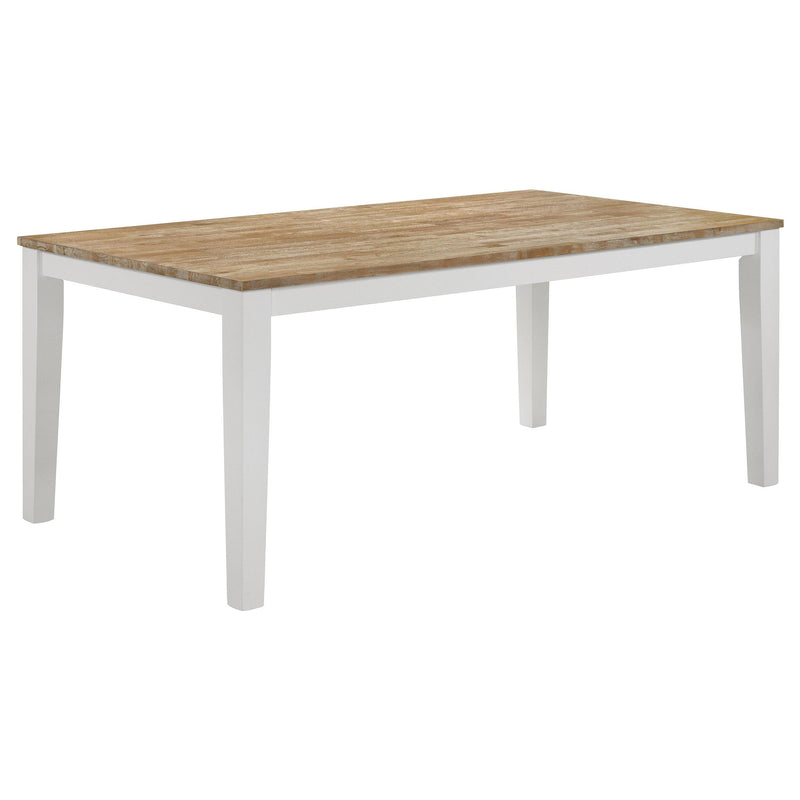 Coaster Furniture Hollis 122241 Rectangular Solid Wood Dining Table - Brown/White IMAGE 1