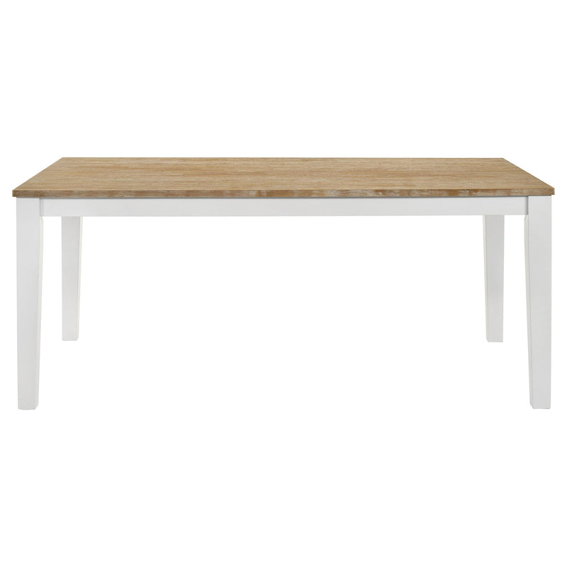 Coaster Furniture Hollis 122241 Rectangular Solid Wood Dining Table - Brown/White IMAGE 3