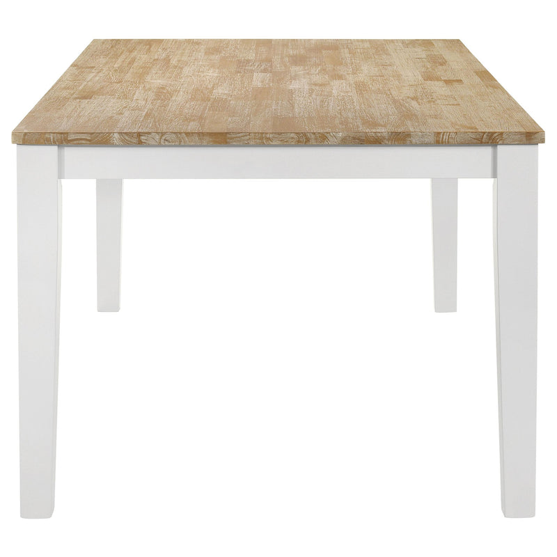 Coaster Furniture Hollis 122241 Rectangular Solid Wood Dining Table - Brown/White IMAGE 4