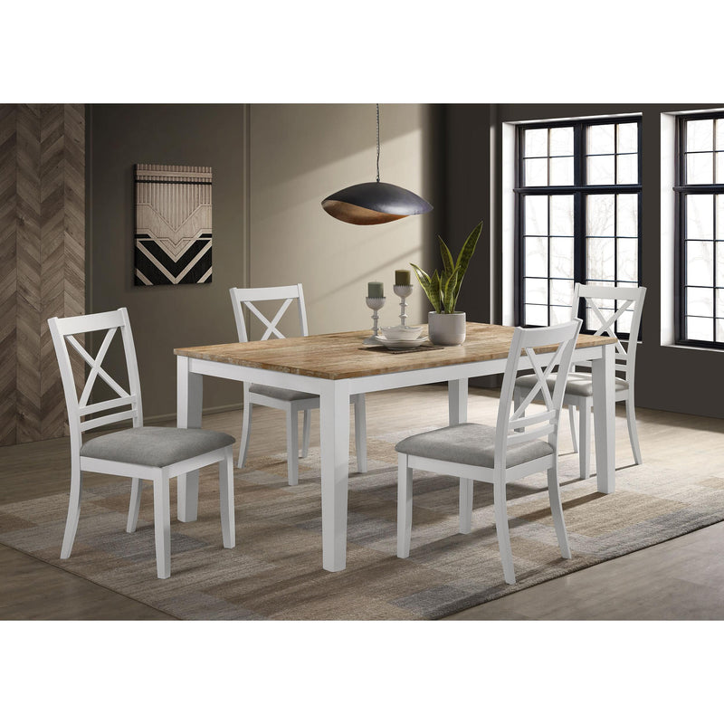 Coaster Furniture Hollis 122241 Rectangular Solid Wood Dining Table - Brown/White IMAGE 6