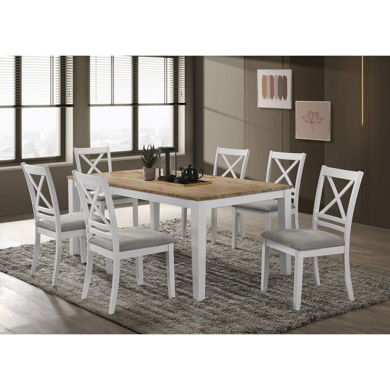 Coaster Furniture Hollis 122241 Rectangular Solid Wood Dining Table - Brown/White IMAGE 7