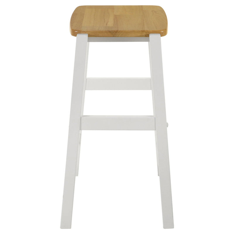 Coaster Furniture Hollis 122247 Wood Counter Height Backless Bar Stool - Brown/White IMAGE 4